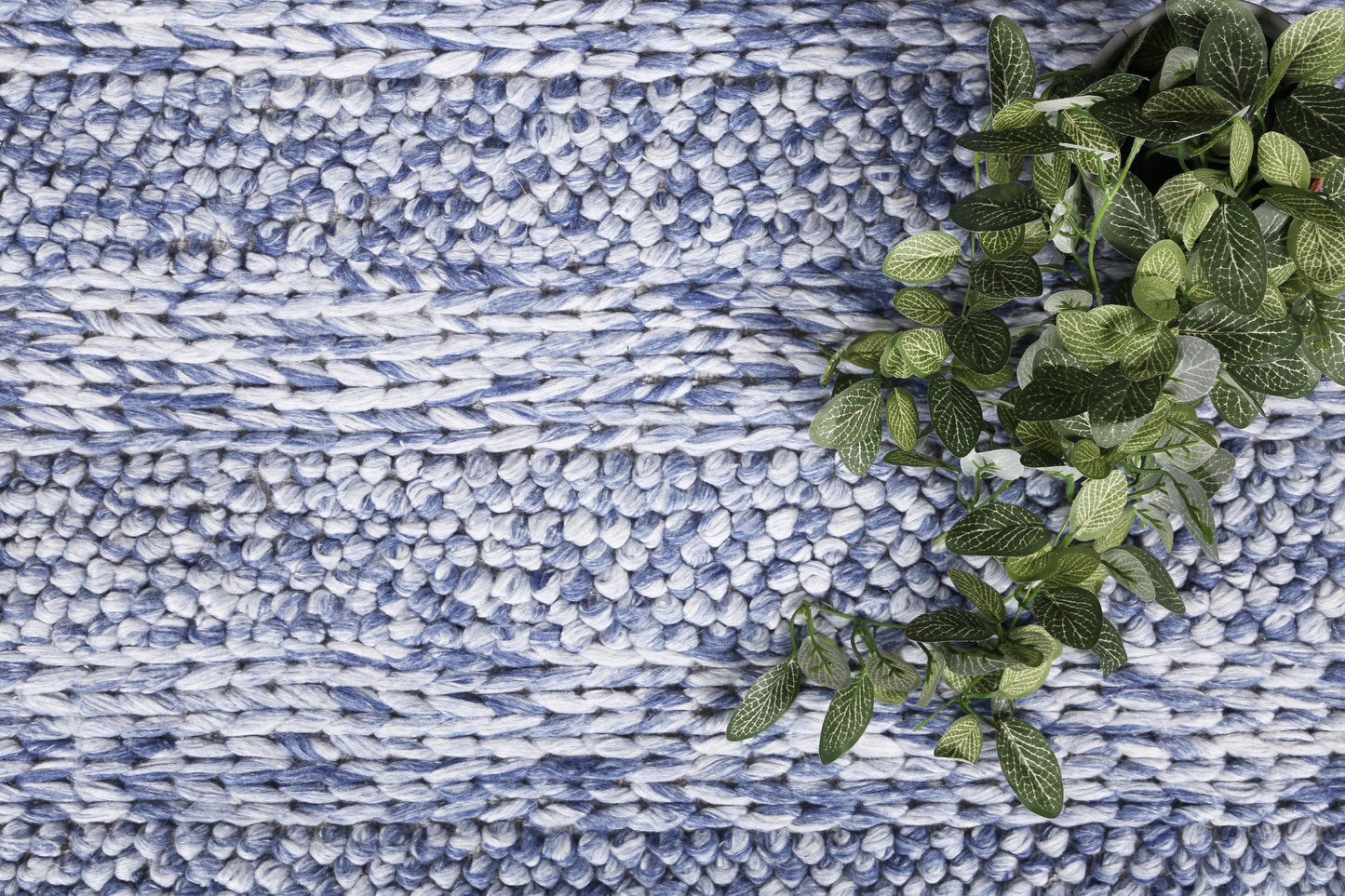 Paradise Ringlets Blue Wool Blend Rug