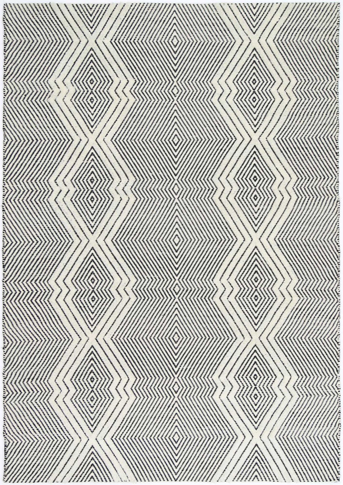 Kaiden Saw Ivory Wool Rug