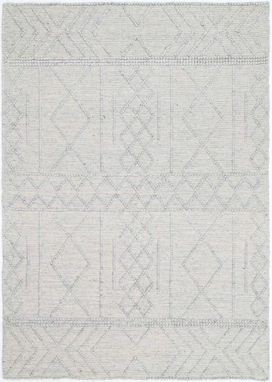 Kaiden Diamond Tribal Grey Wool Rug