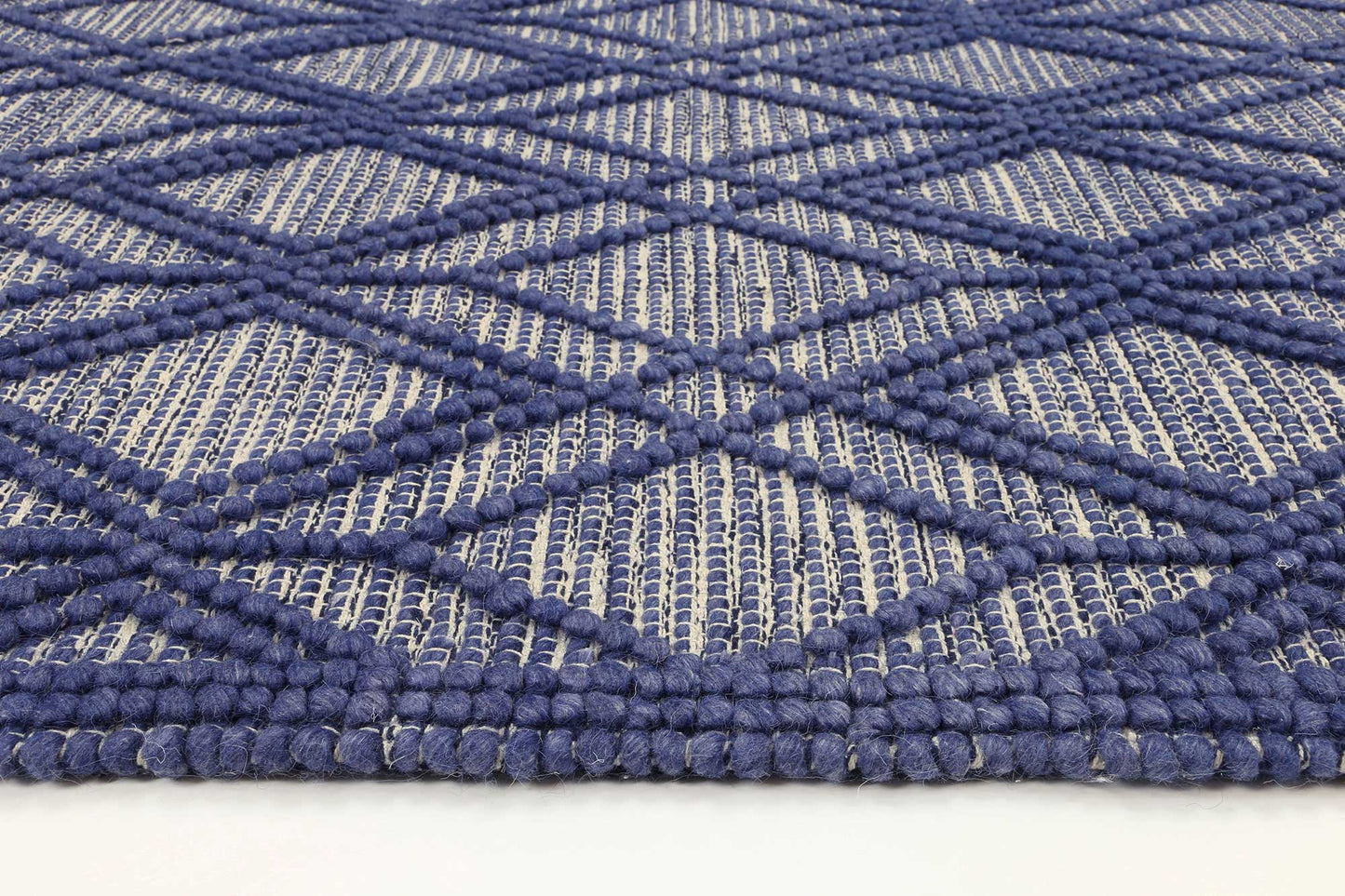 Kaiden Tribal Blue Wool Rug ( New Landed )