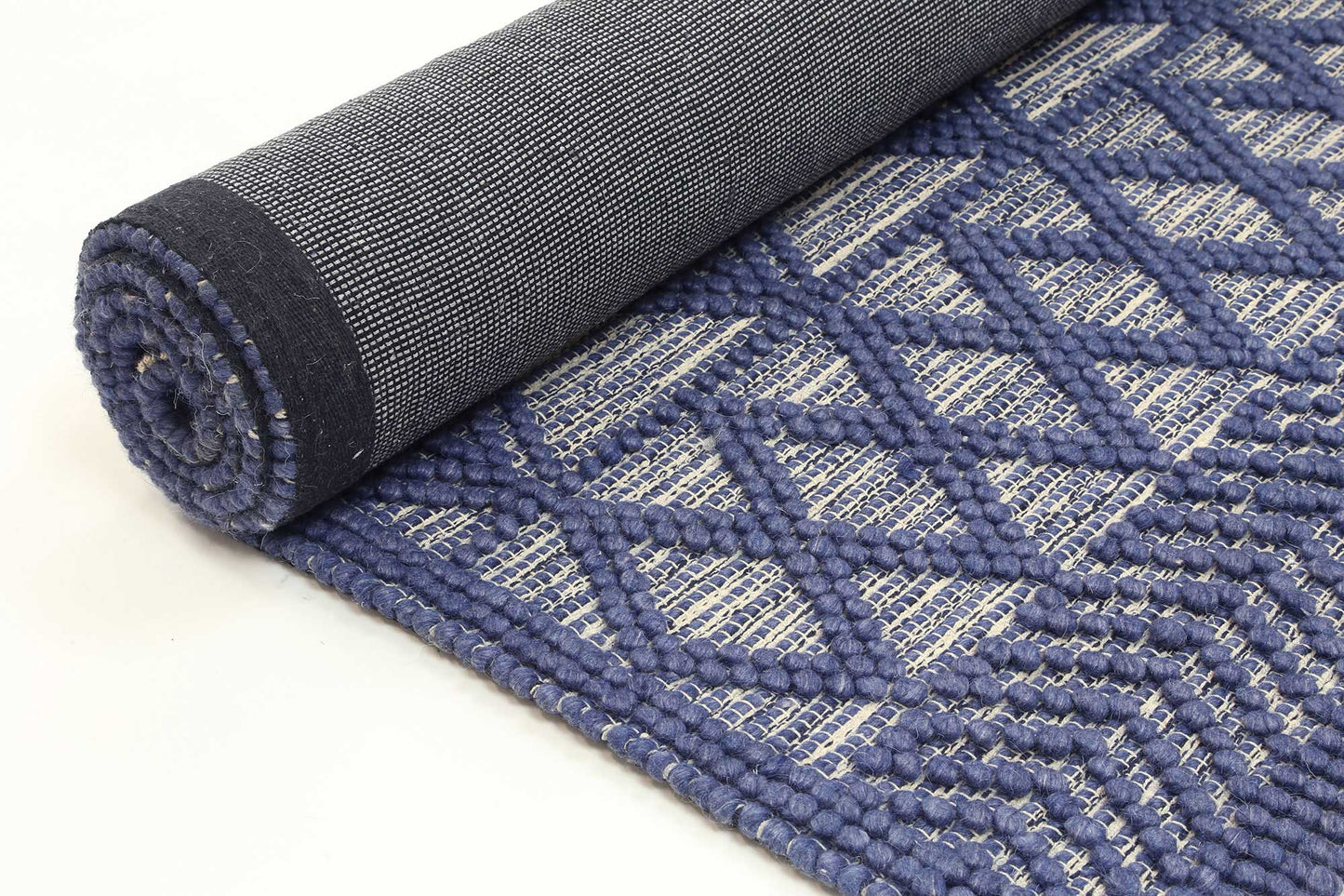 Kaiden Tribal Blue Wool Rug ( New Landed )
