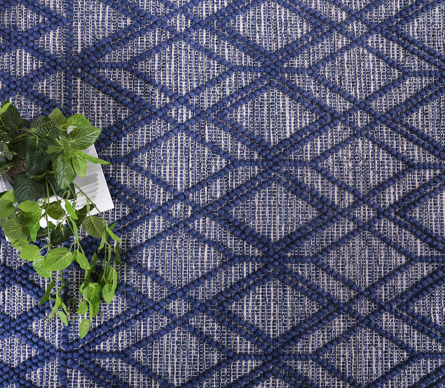 Kaiden Tribal Blue Wool Rug ( New Landed )