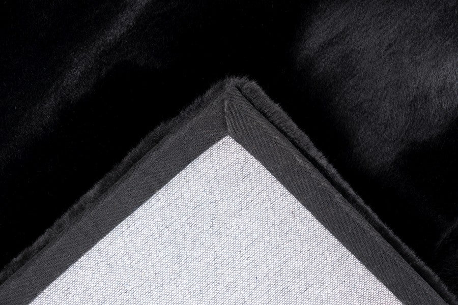 Highland 800 Black Soft Touch Fluffy Rug