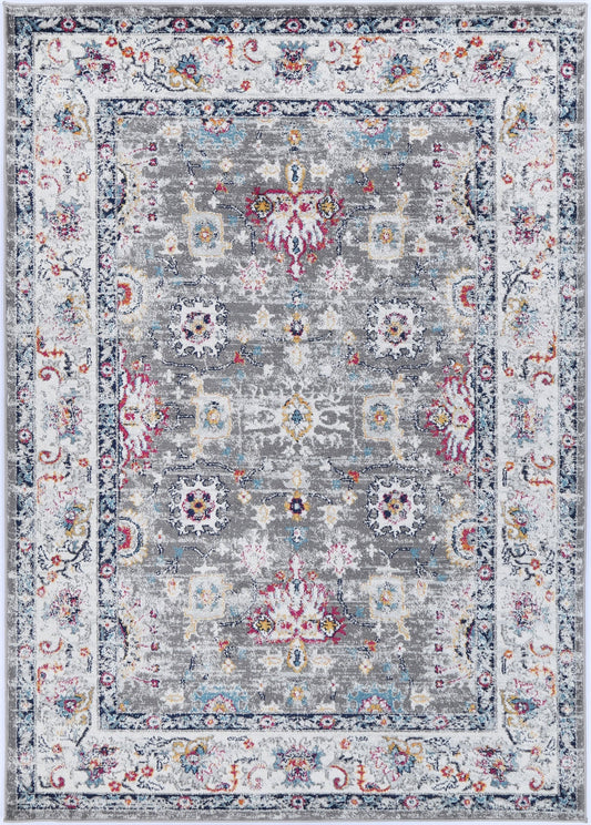 Perth Monaco Grey & Multi Transitional Rug