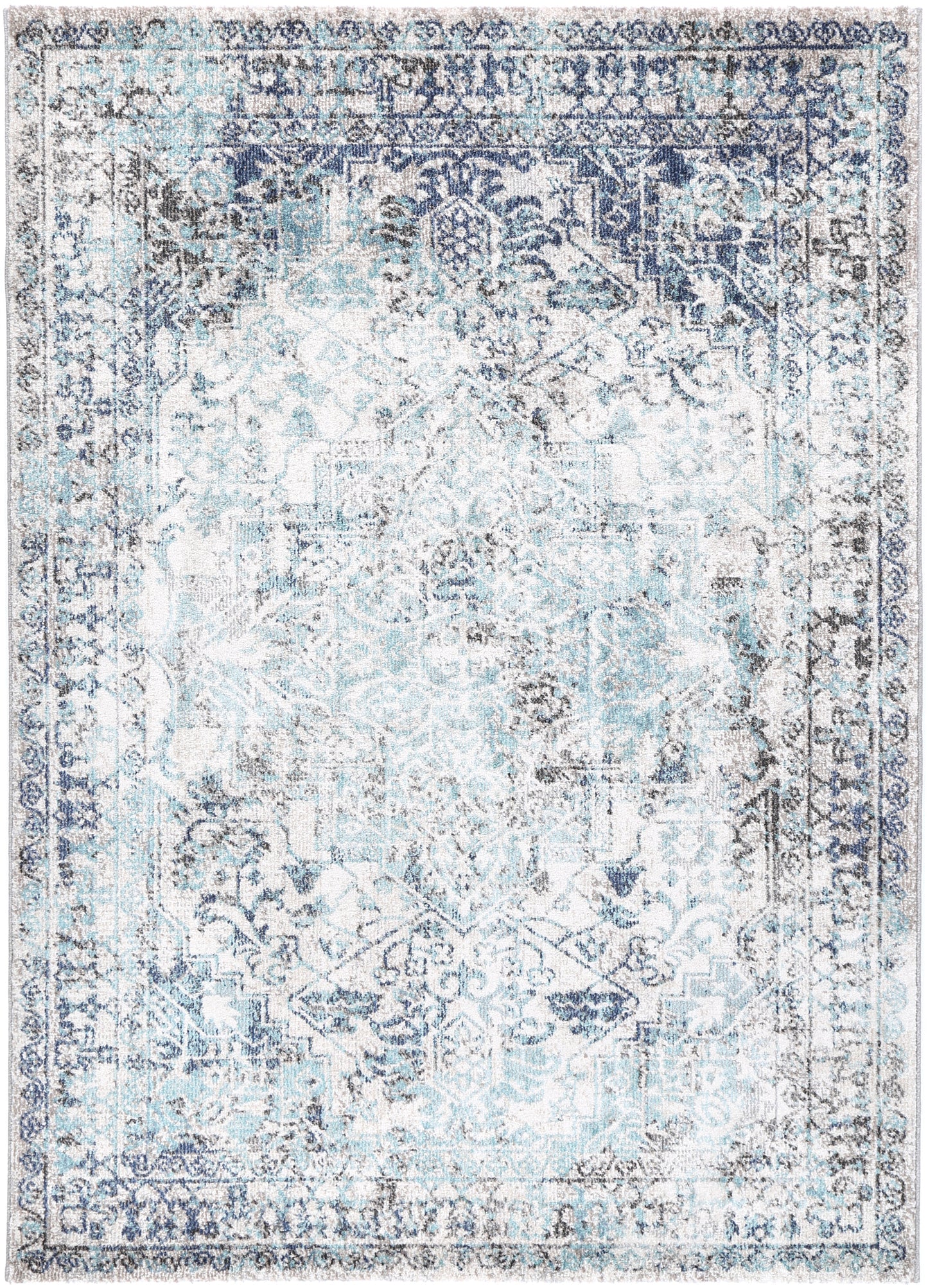 Rumba Adrianita Ivory & Blue Transitional Rug