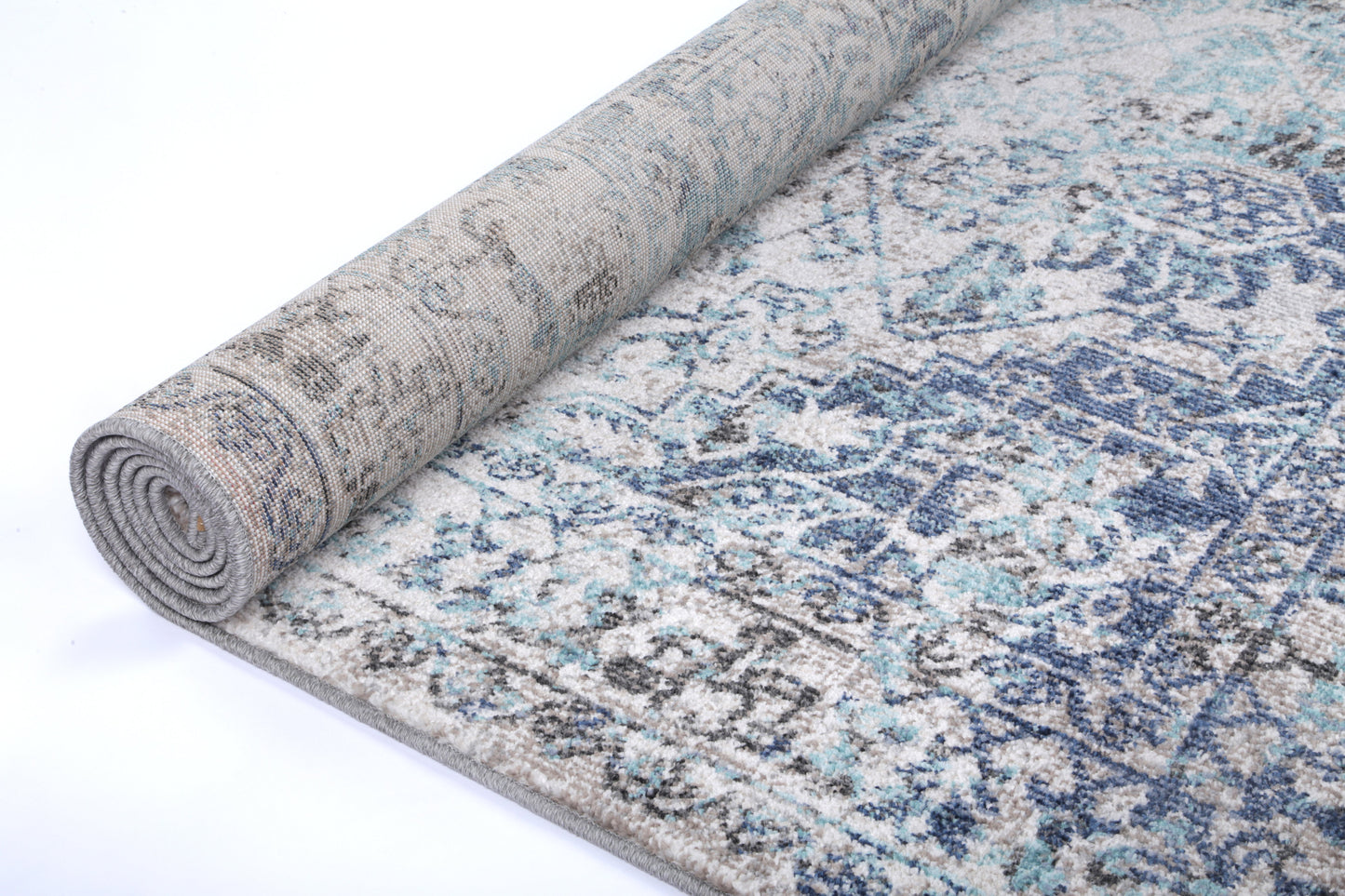 Rumba Adrianita Ivory & Blue Transitional Rug