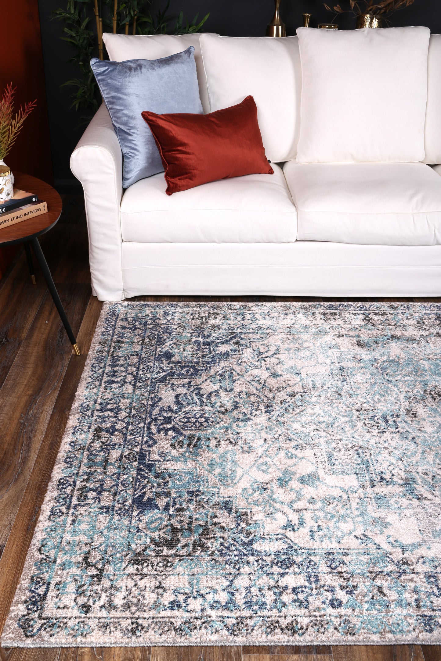 Rumba Adrianita Ivory & Blue Transitional Rug