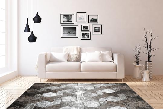 Swing 101 Modern Platin-Beige Rug with Geometric 3D Design - Lalee Designer Rugs