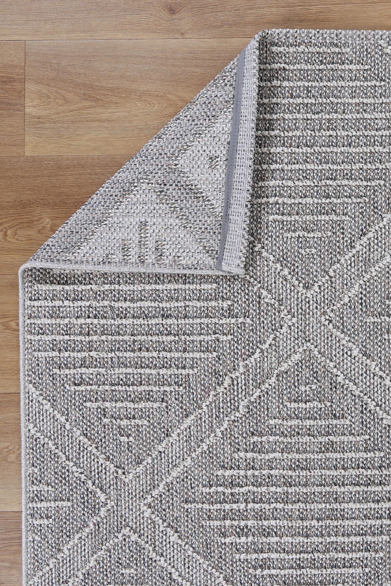 Valentina Vouza Grey Geometric Flatweave Rug
