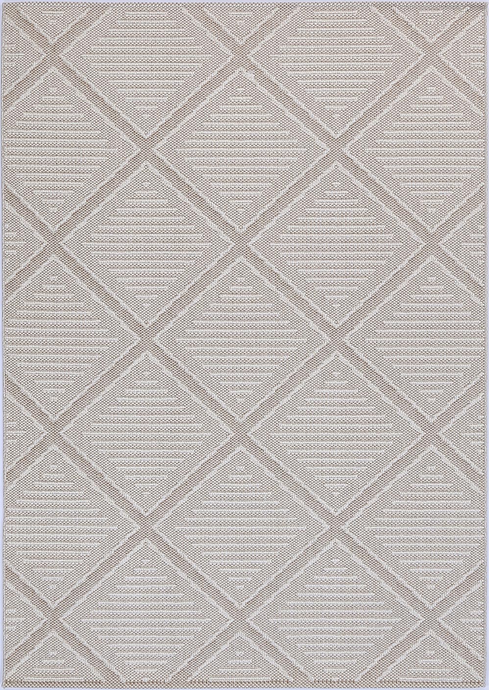 Valentina Kenilorea Beige Geometric Flatweave Rug