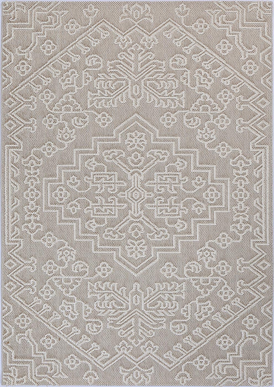 Valentina Waita Beige Tribal Flatweave Rug