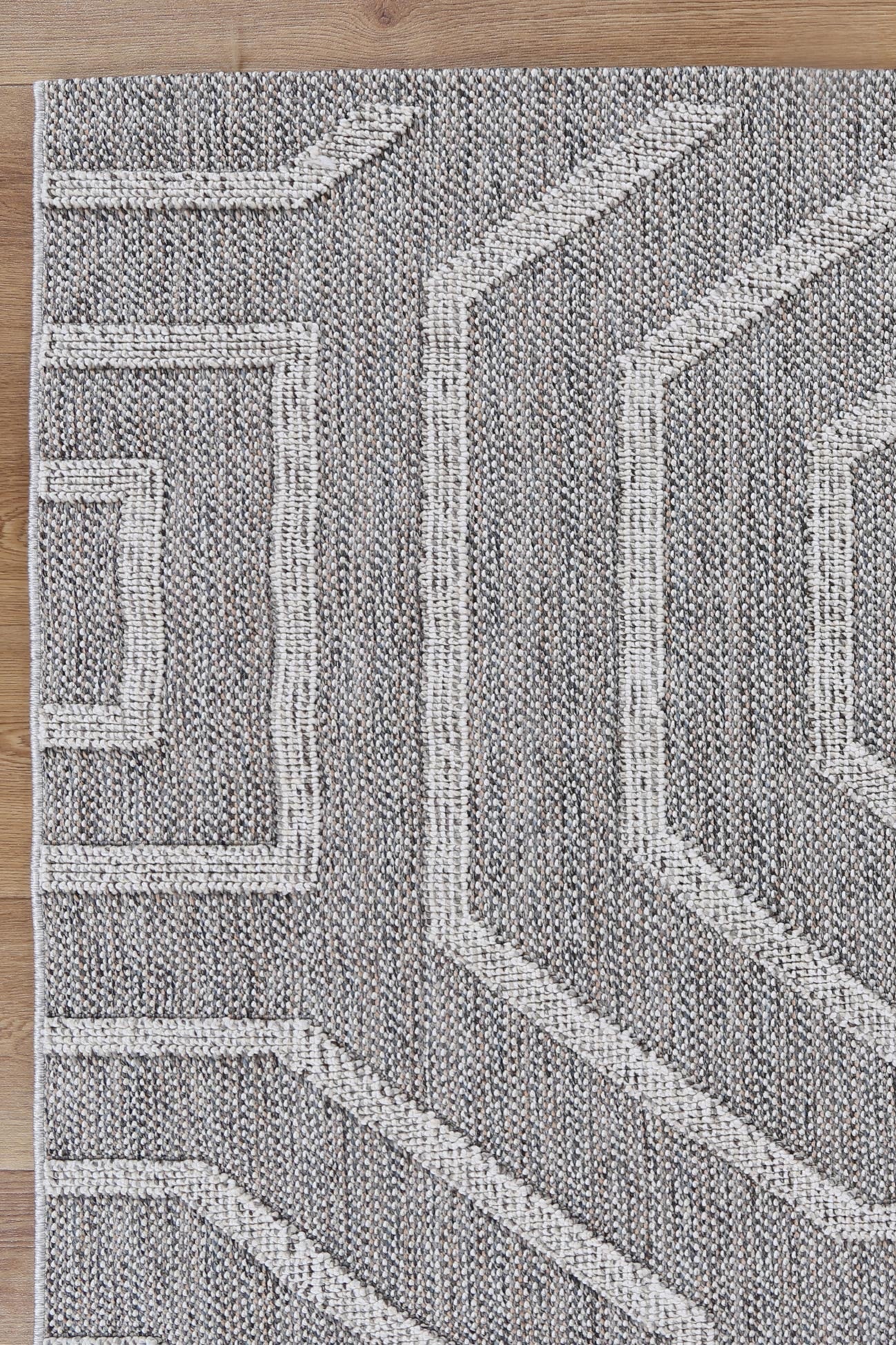 Valentina Devesi Grey Geometric Flatweave Rug