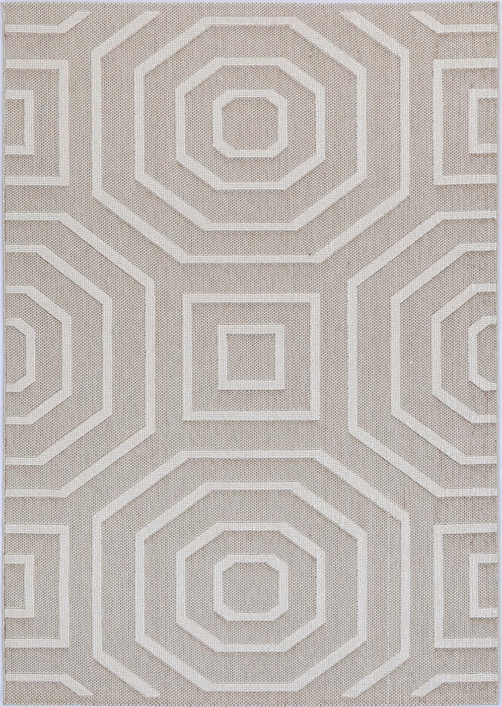Valentina Lui Beige Geometric Flatweave Rug