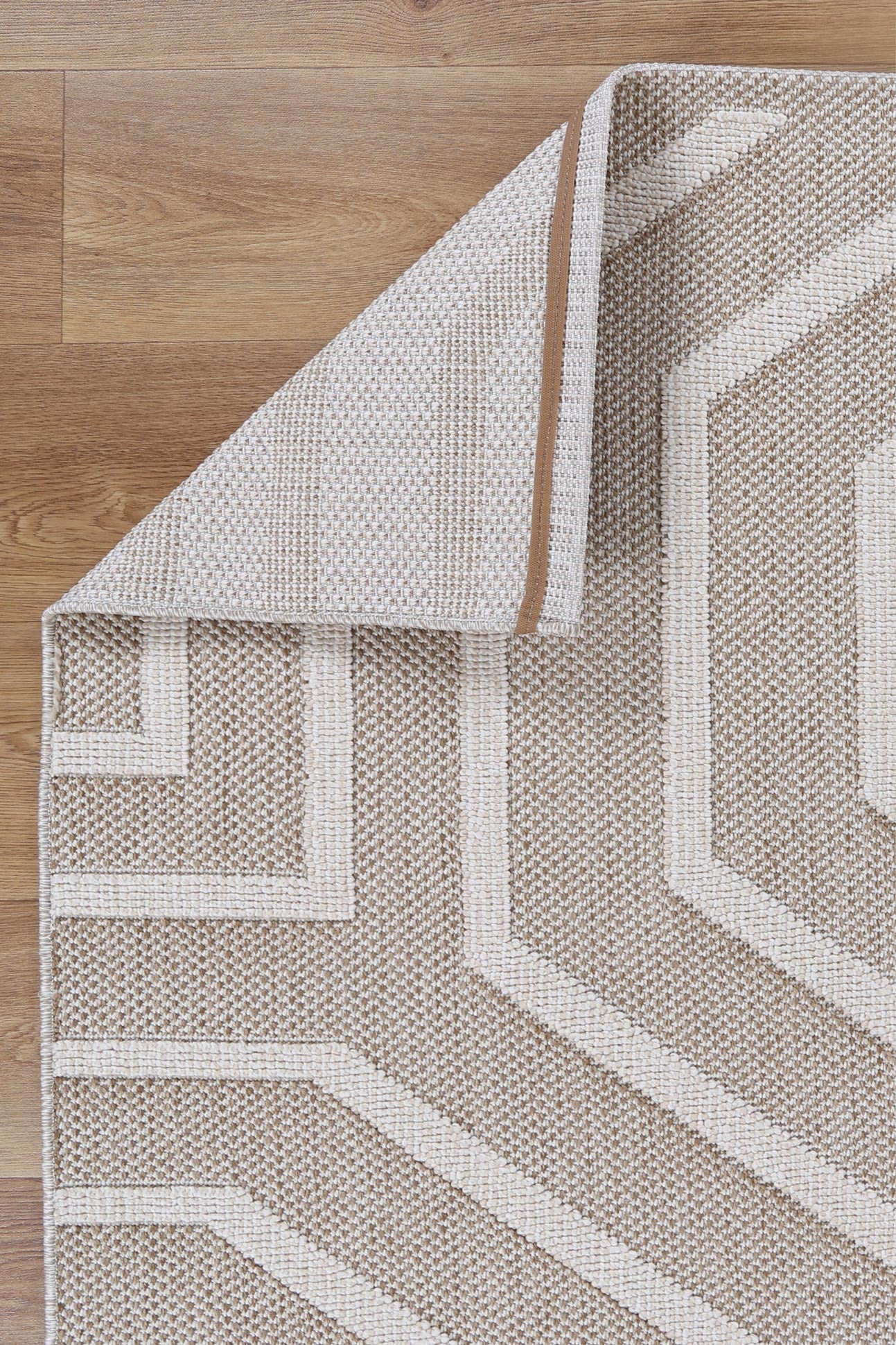 Valentina Lui Beige Geometric Flatweave Rug