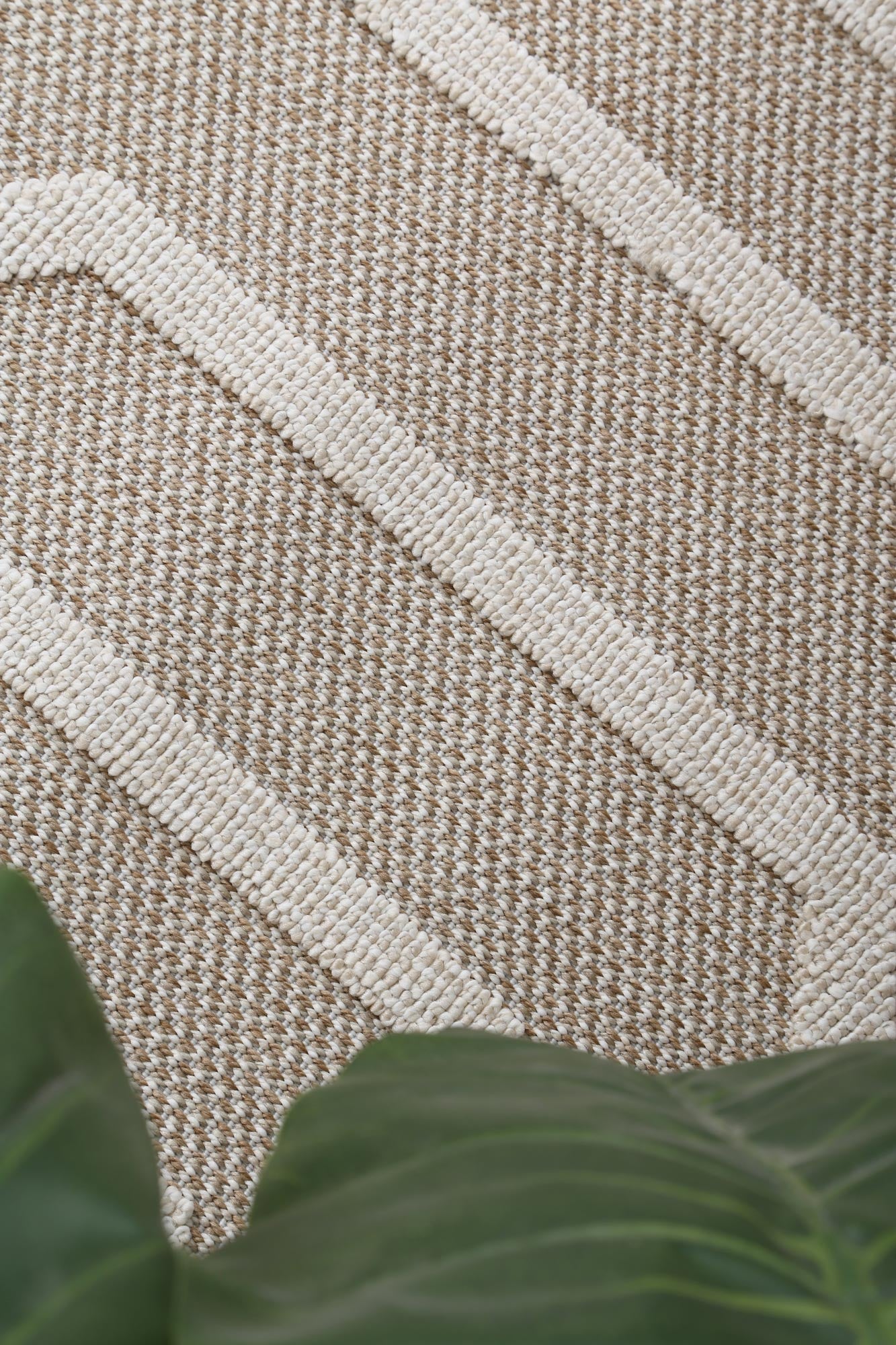 Valentina Lui Beige Geometric Flatweave Rug