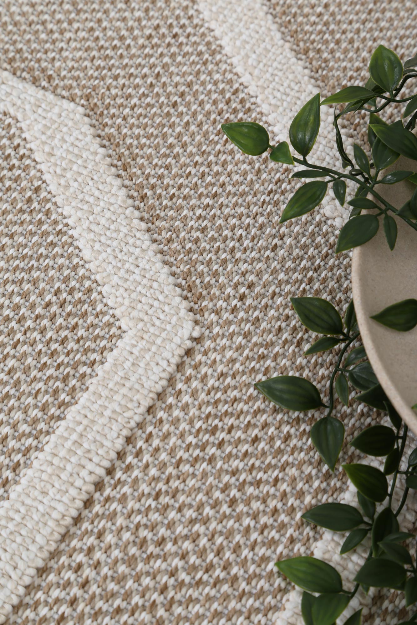 Valentina Lui Beige Geometric Flatweave Rug