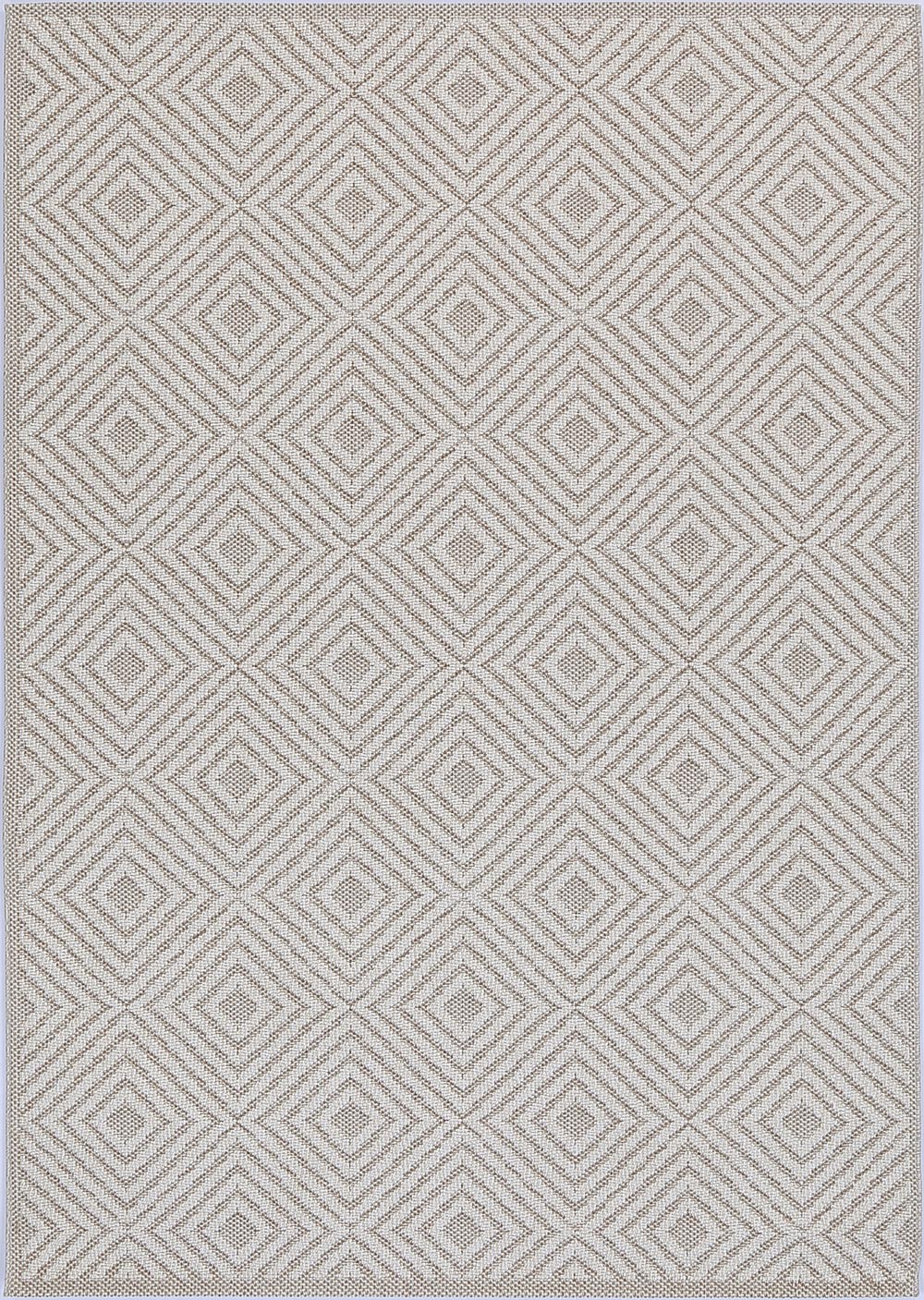Valentina Wickham Beige Geometric Flatweave Rug
