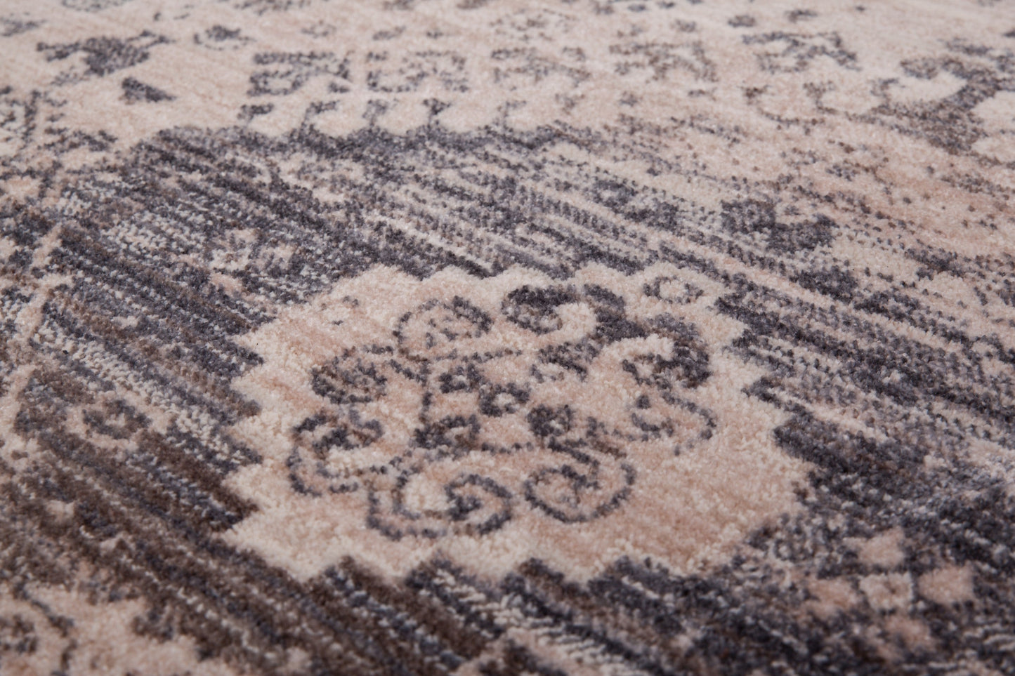 Vintage 703 Faded Silver Rug with Medallions - Lalee Designer Rugs