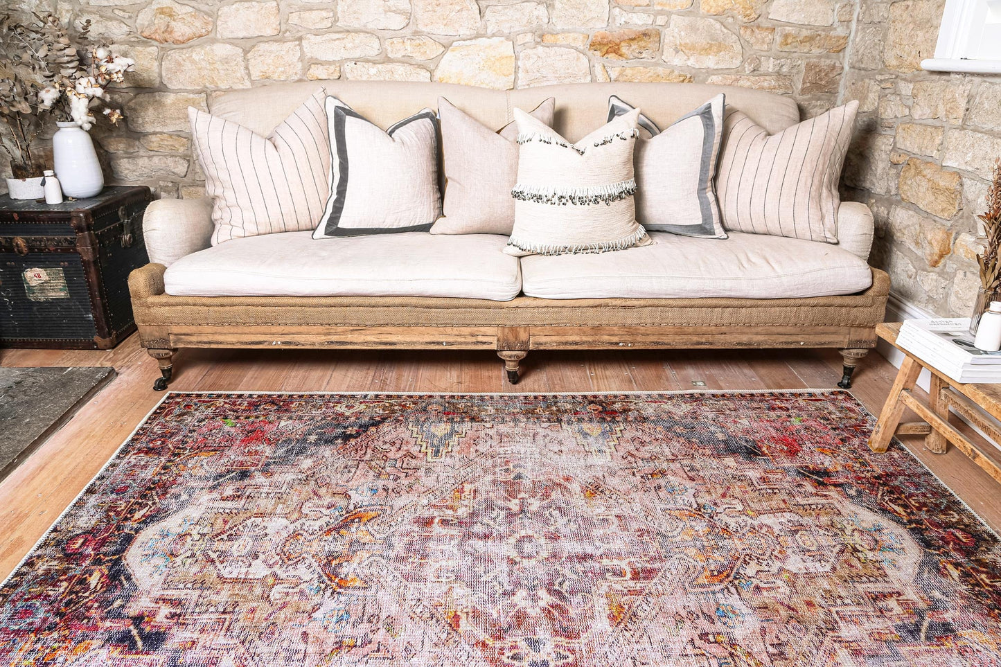Vintage Crown Ernest Multi Distressed Vintage Rug