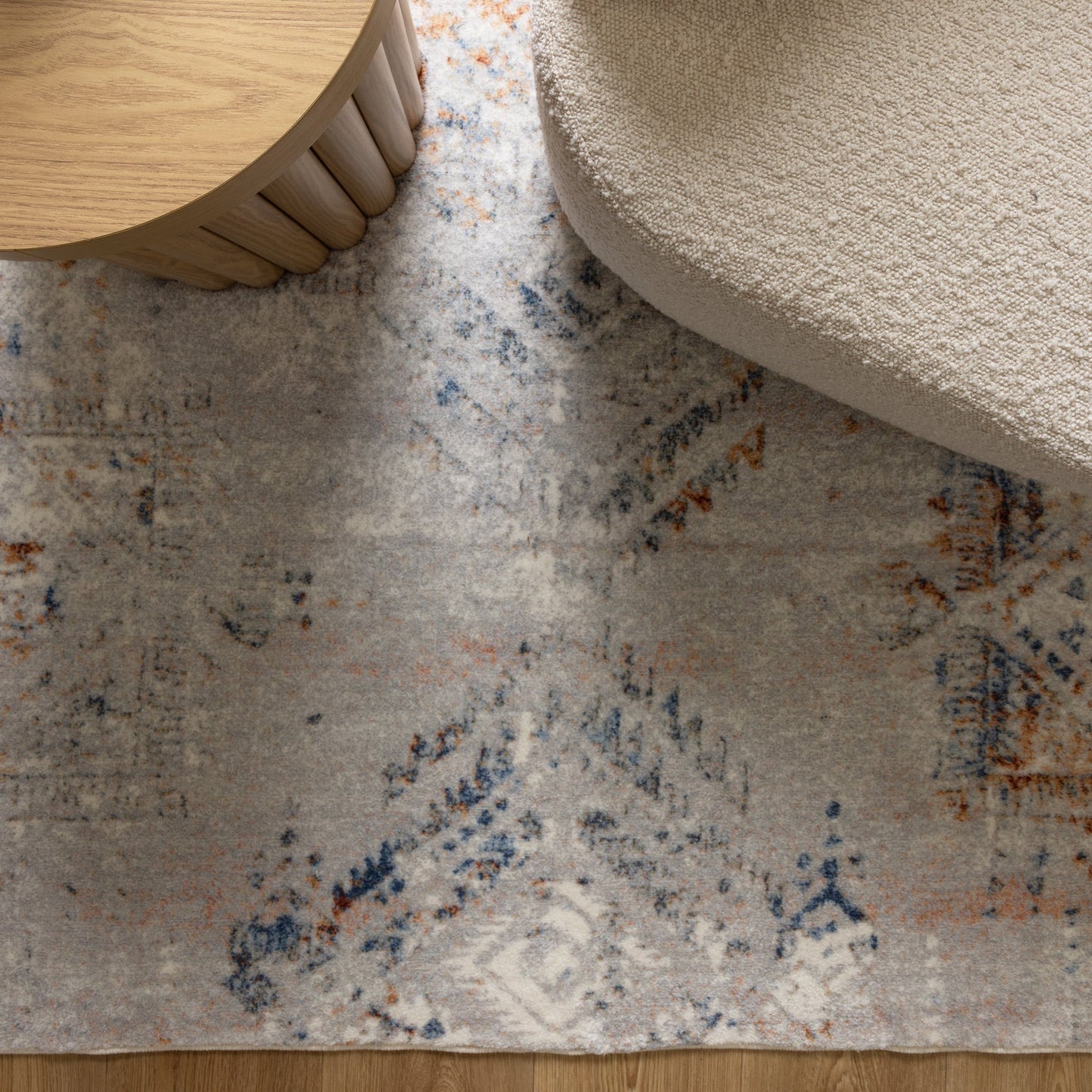 Cloud Ornate Multi Machine Washable Rug