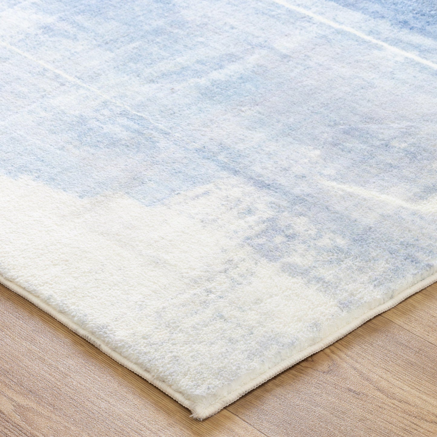 Cloud Abstract Blue Machine Washable Rug