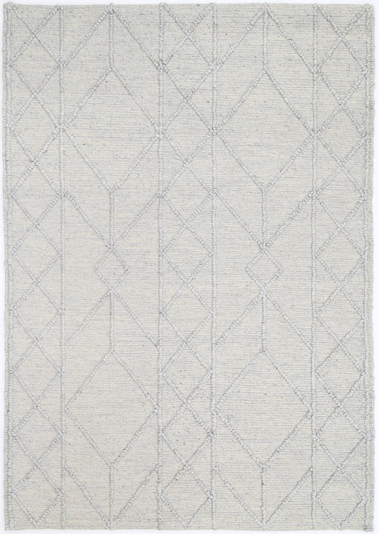 Kaiden Interweave Tribal Grey Wool Rug