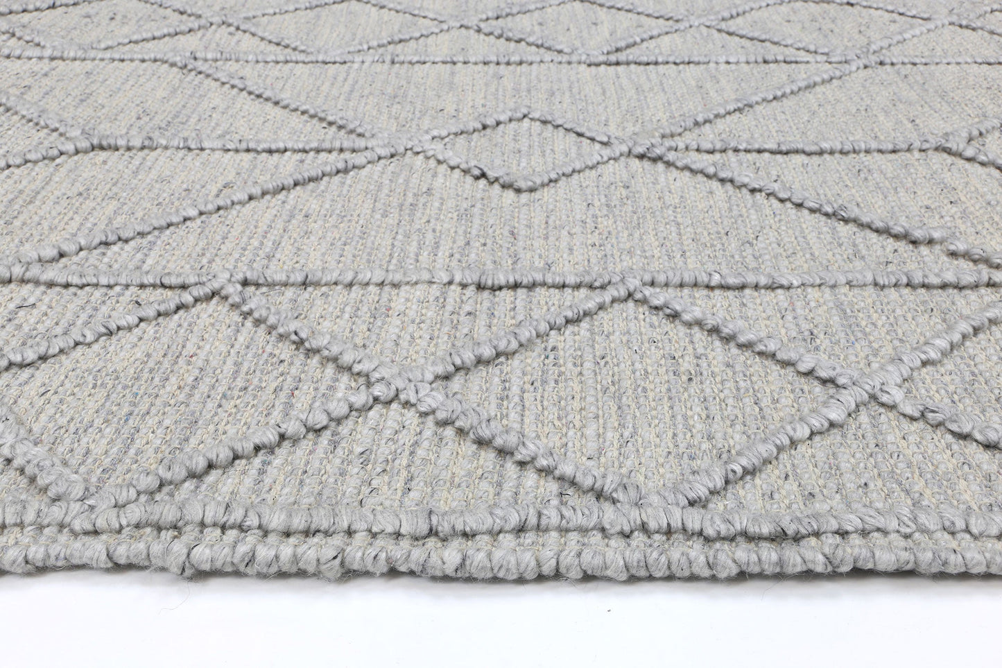 Kaiden Interweave Tribal Grey Wool Rug