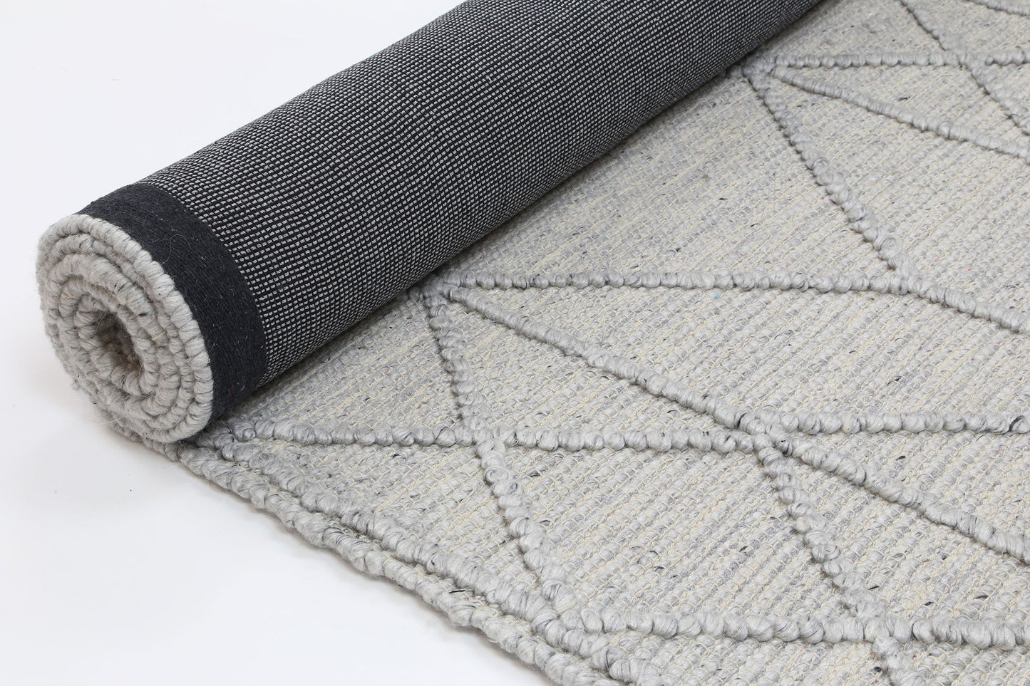 Kaiden Interweave Tribal Grey Wool Rug