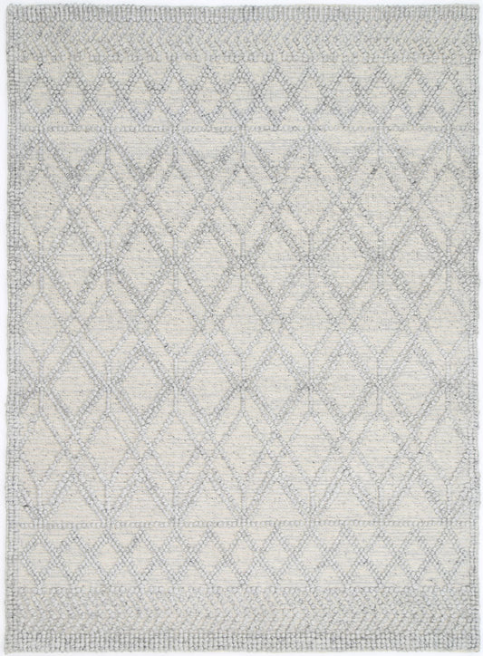 Kaiden Cobblestone Tribal Grey Wool Rug