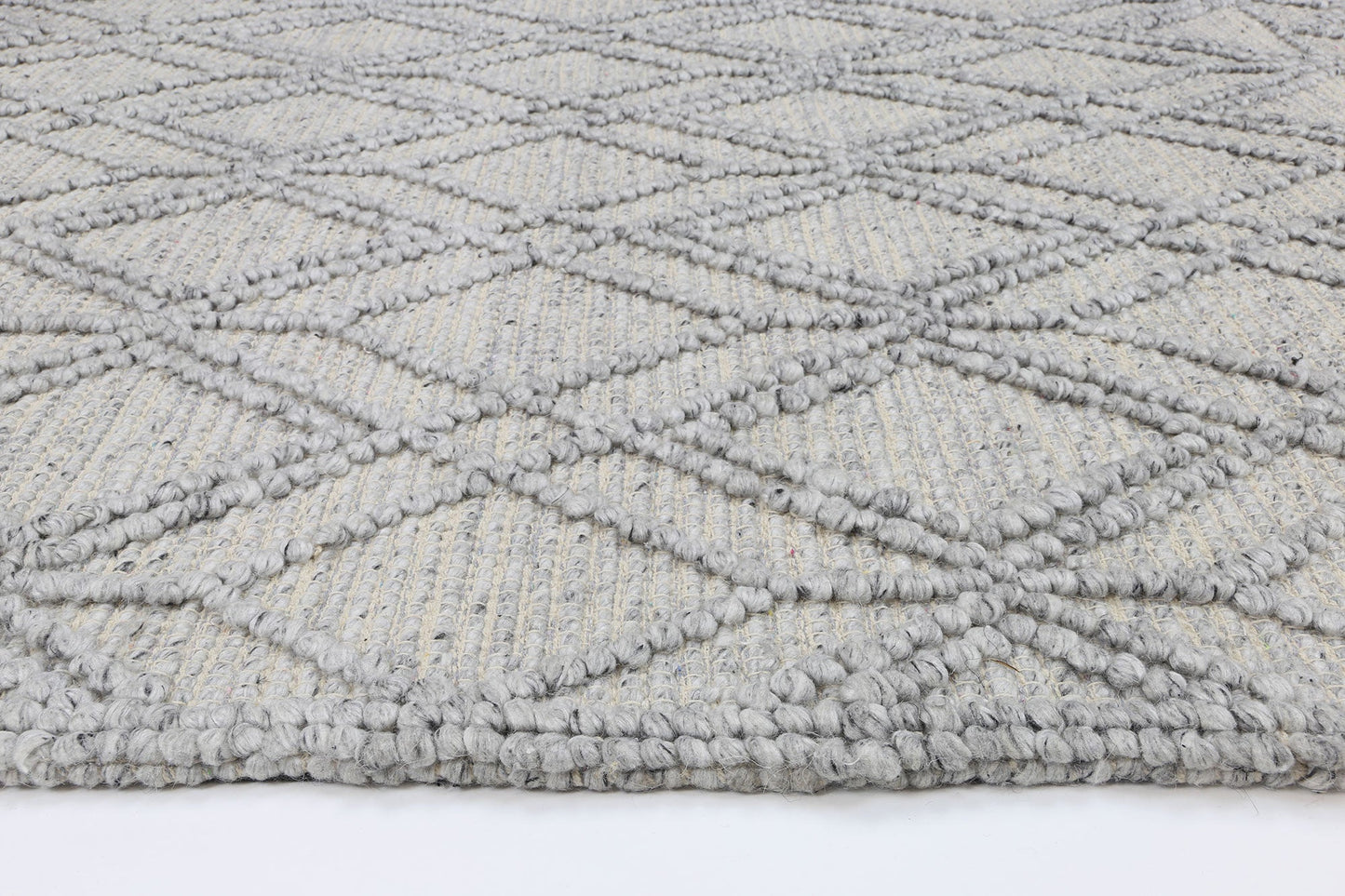 Kaiden Cobblestone Tribal Grey Wool Rug