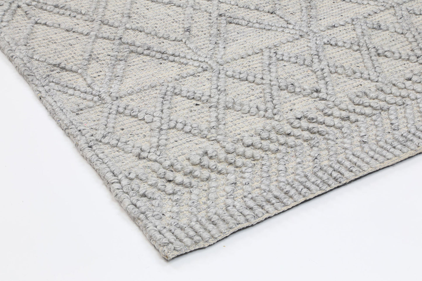 Kaiden Cobblestone Tribal Grey Wool Rug