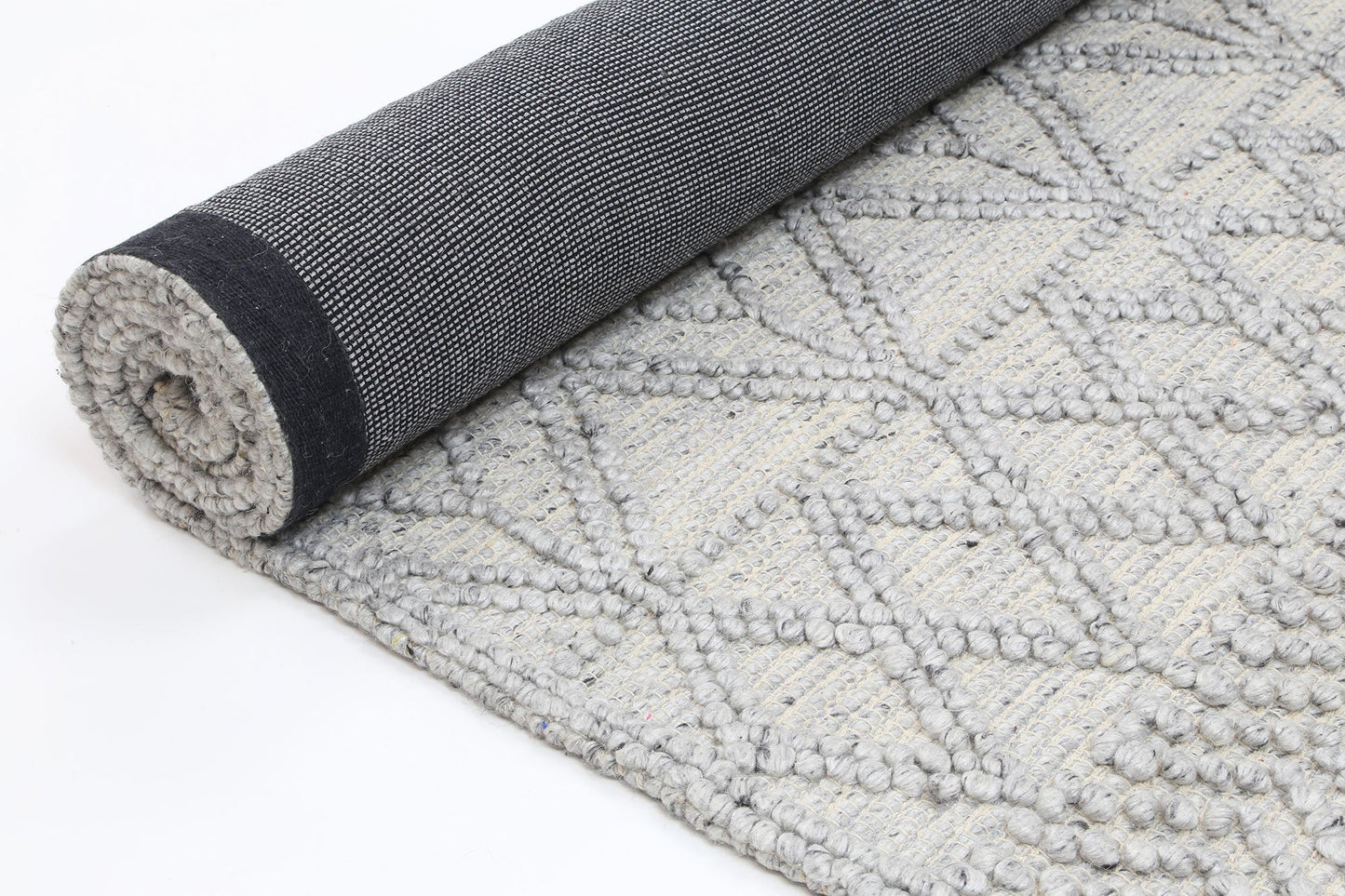 Kaiden Cobblestone Tribal Grey Wool Rug