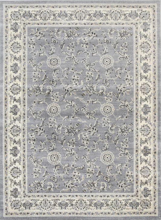 Aryana Grey Cream Border Rug