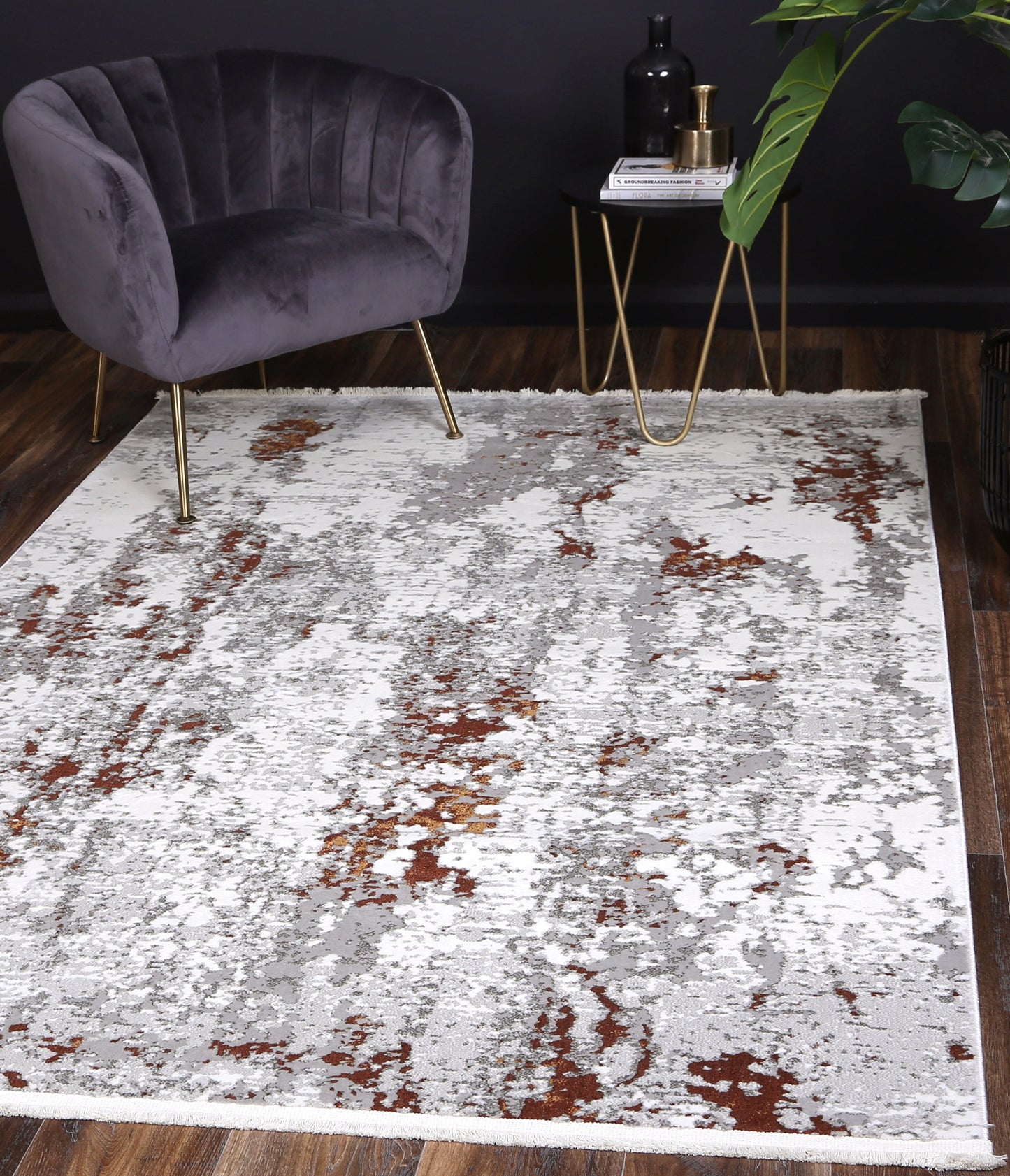 Istanbul One Modern Grey Terracotta Rug 01GTER