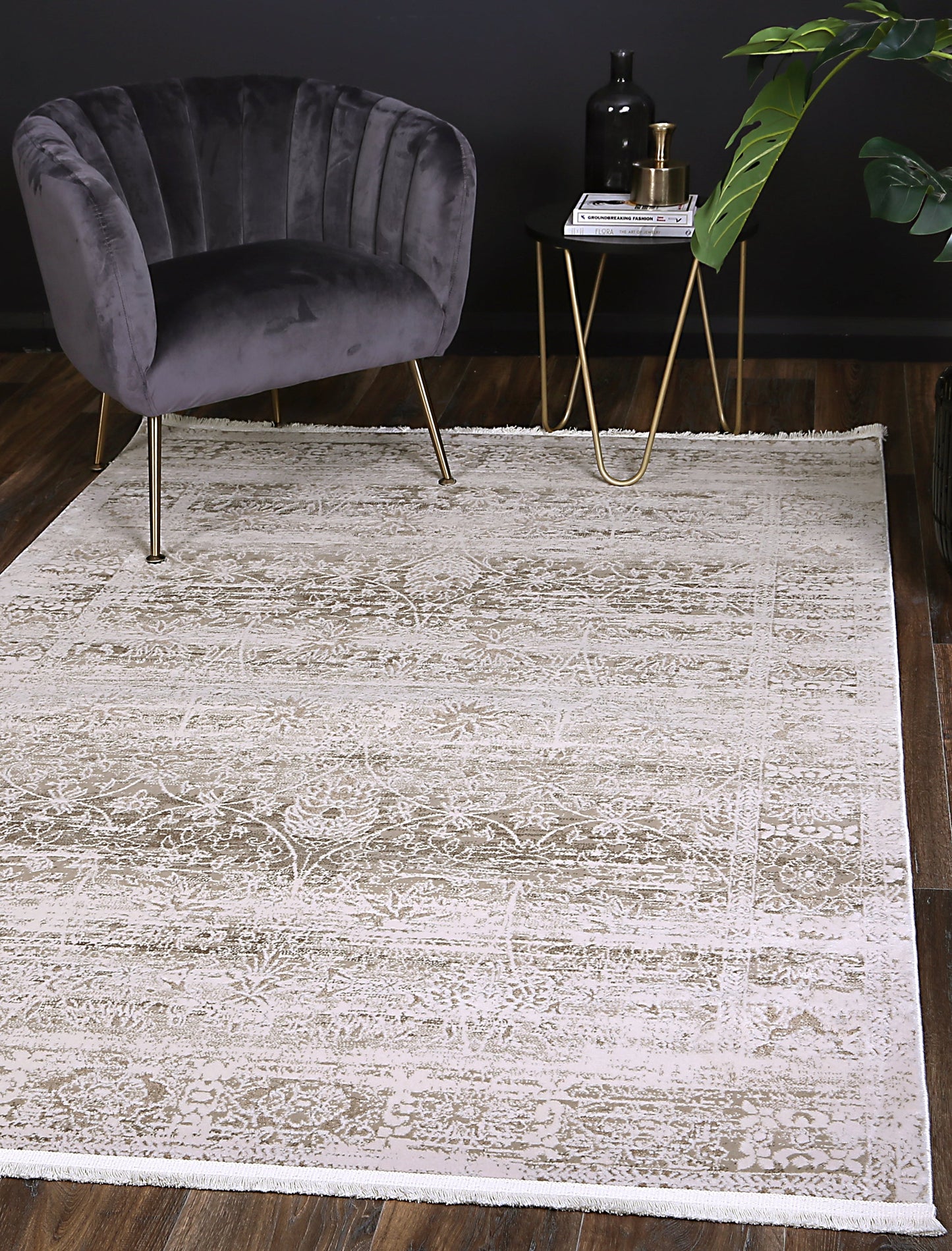 Istanbul Solid Beige Modern Rug 02BEIG