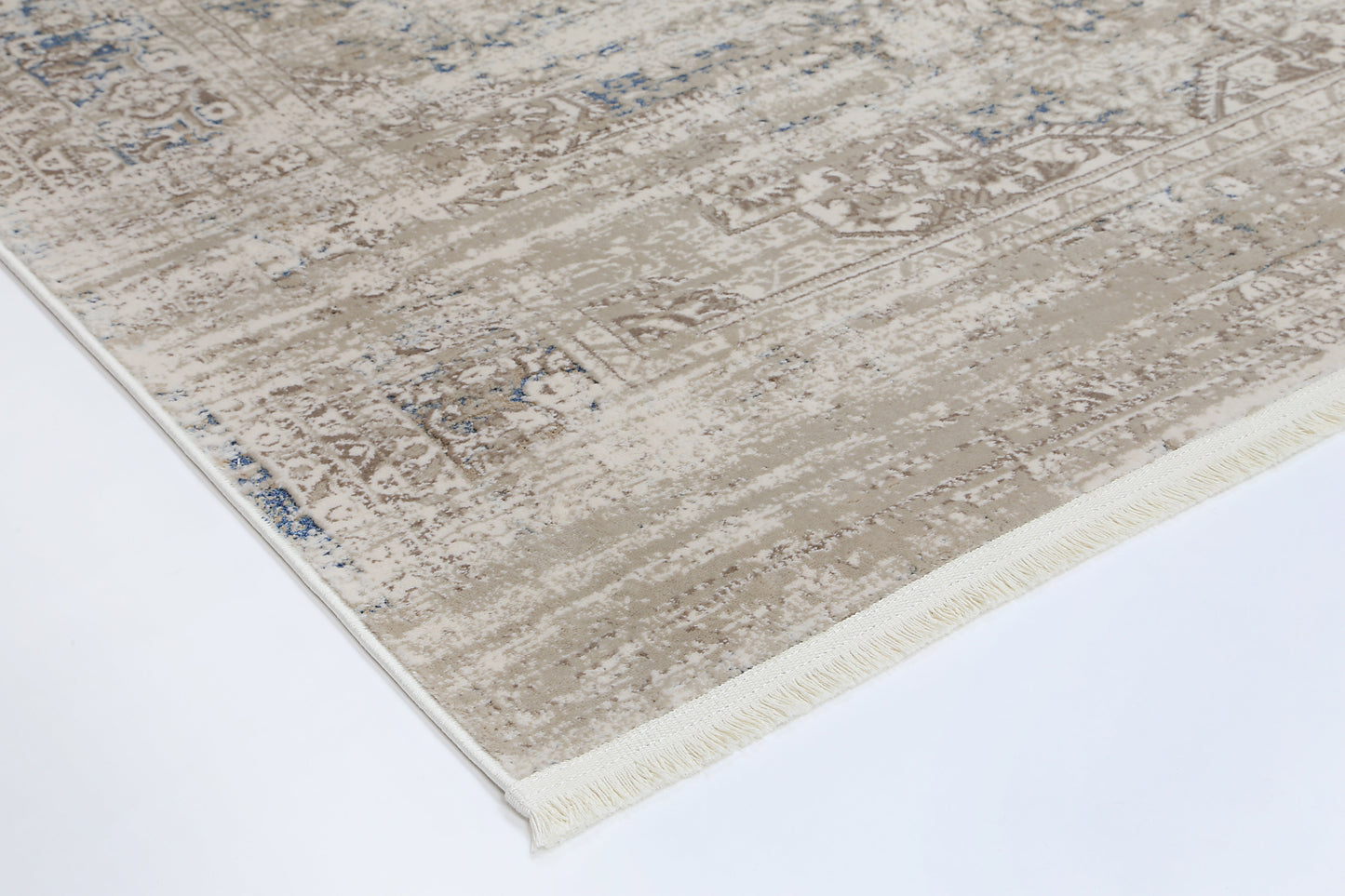 Istanbul Medalion Beige Blue Rug 06BBLU