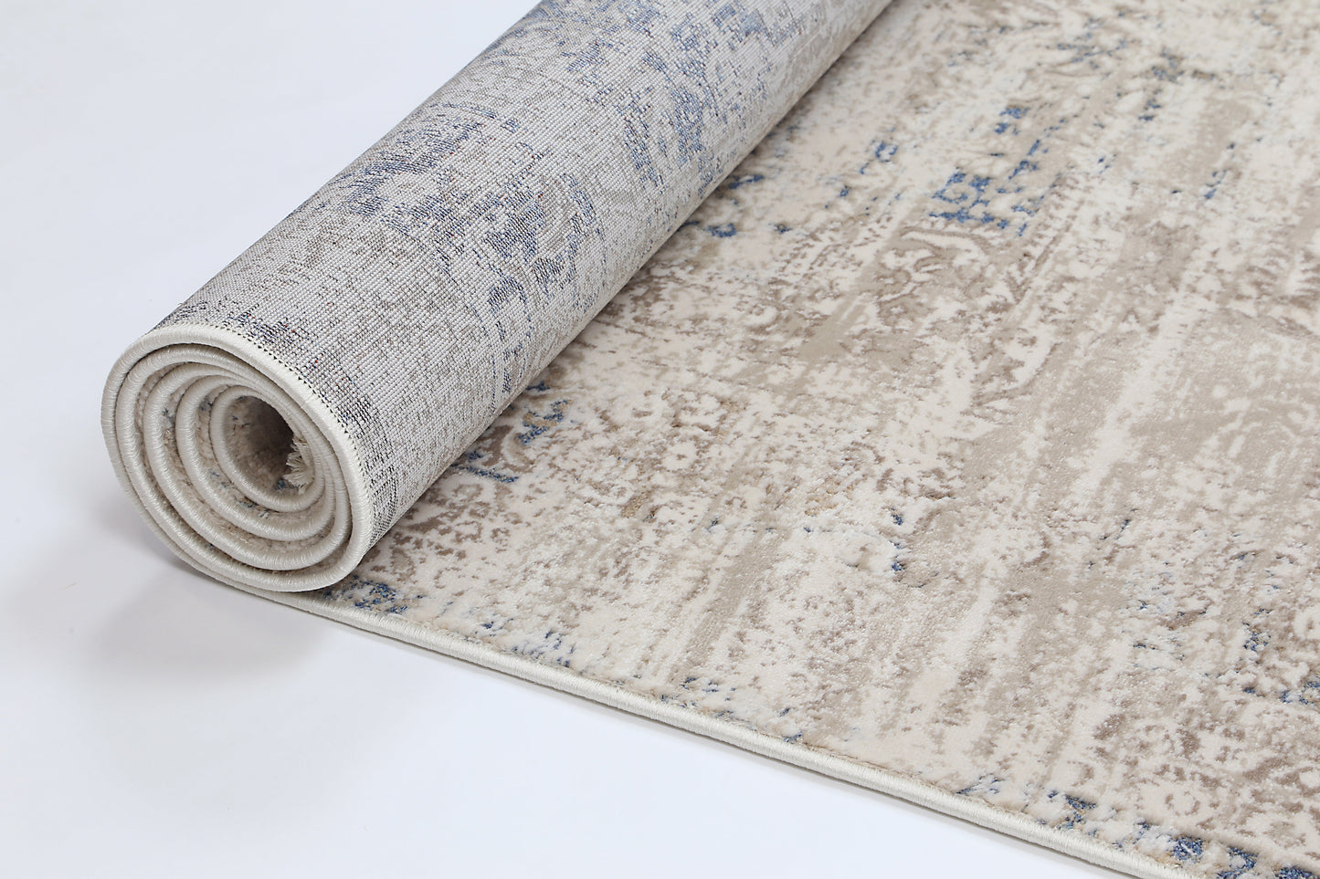 Istanbul Medalion Beige Blue Rug 06BBLU