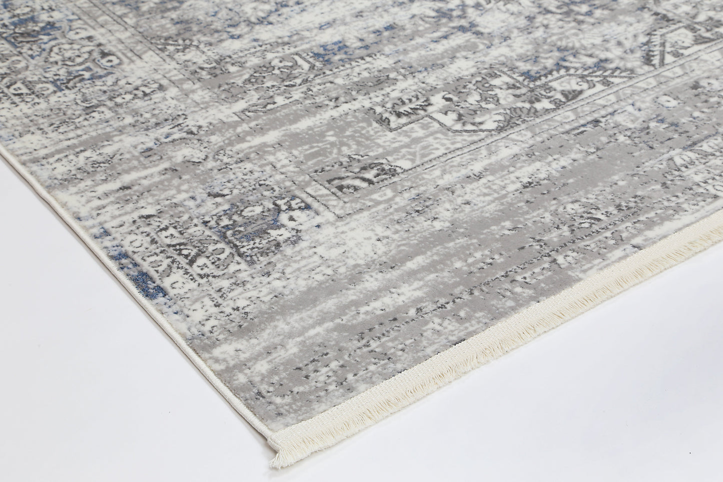 Istanbul Medallion Grey Blue Rug 06GBLU