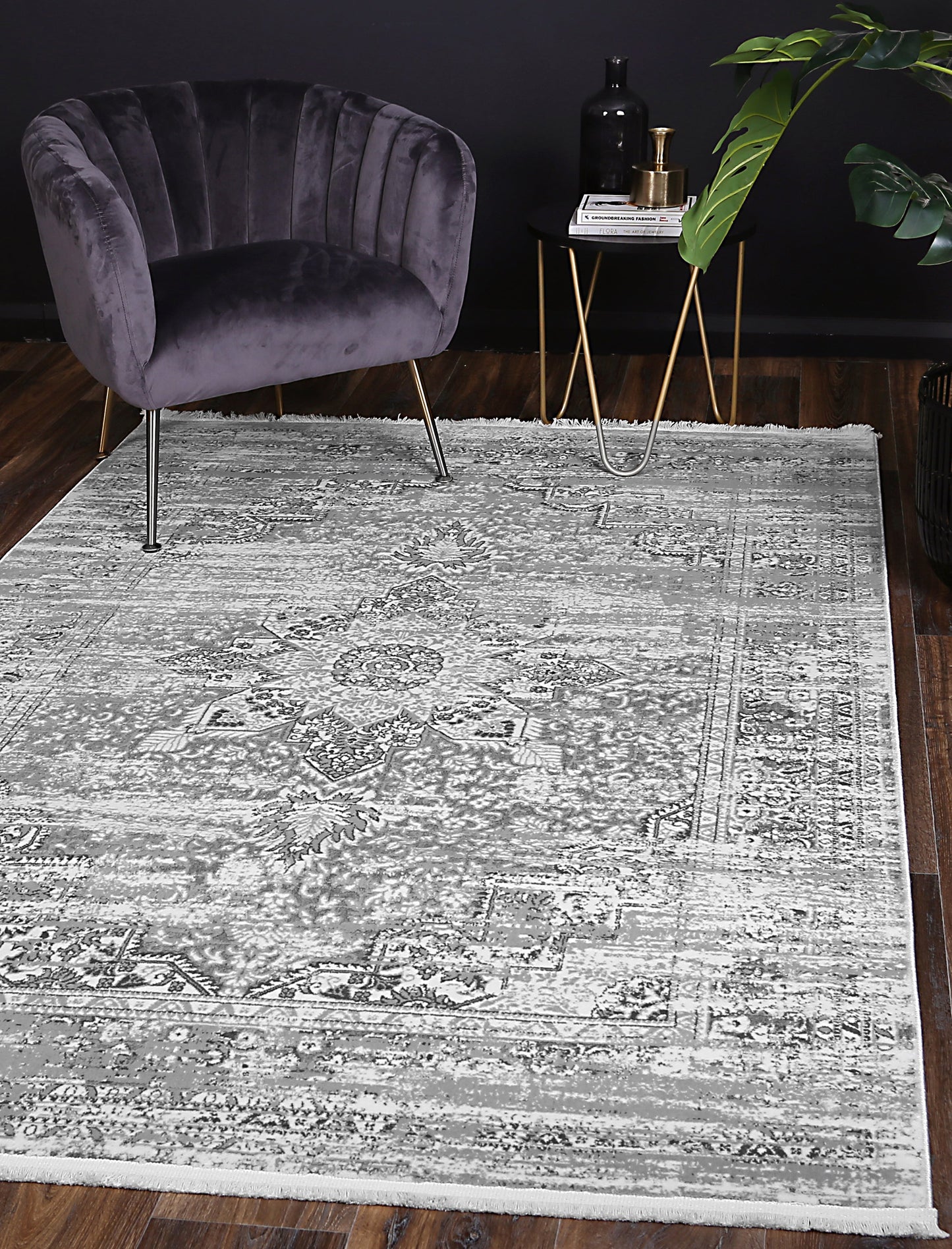 Istanbul Medallion Grey Rug 06GREY