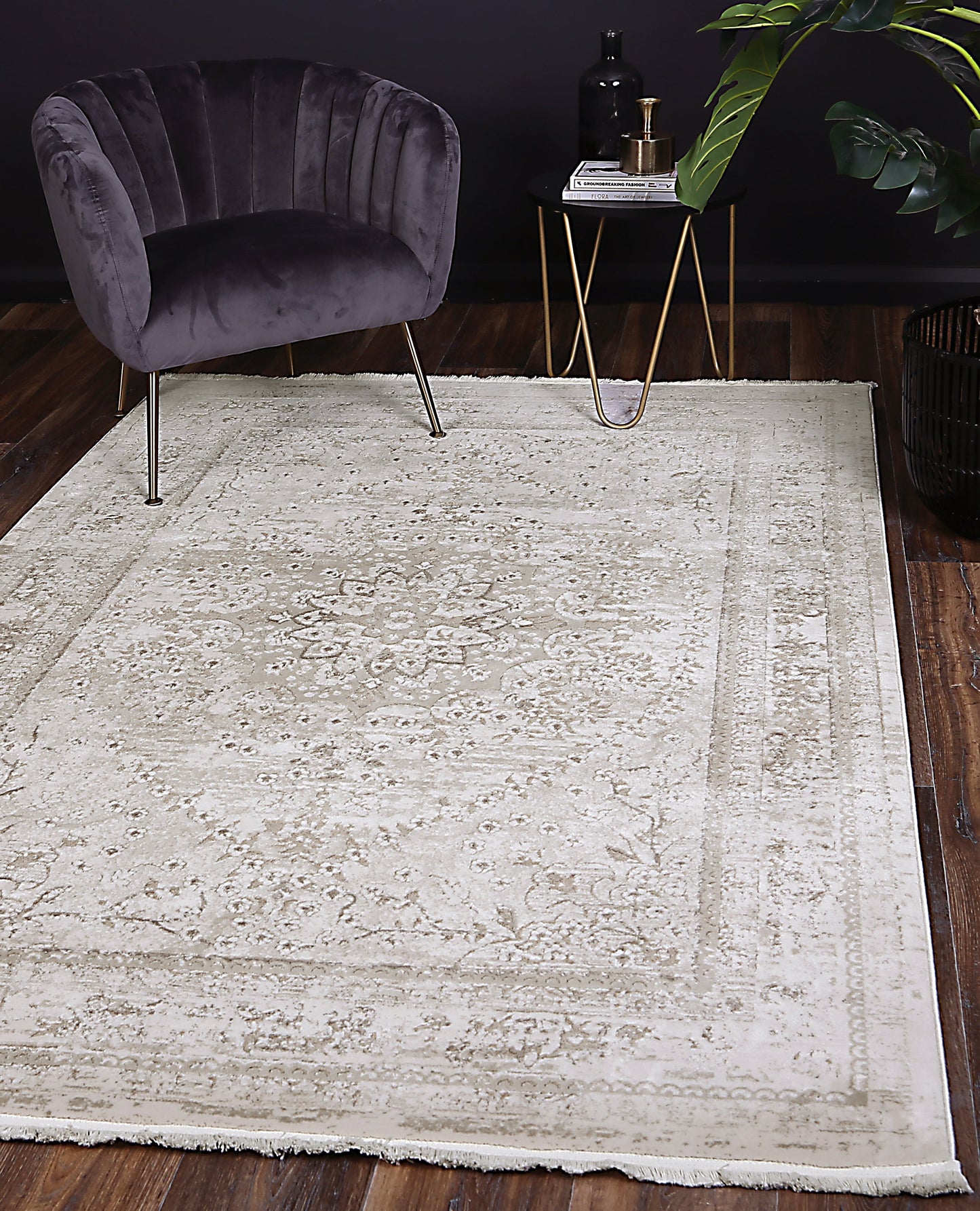 Istanbul Vintage Medallion Beige Rug 08BEIG