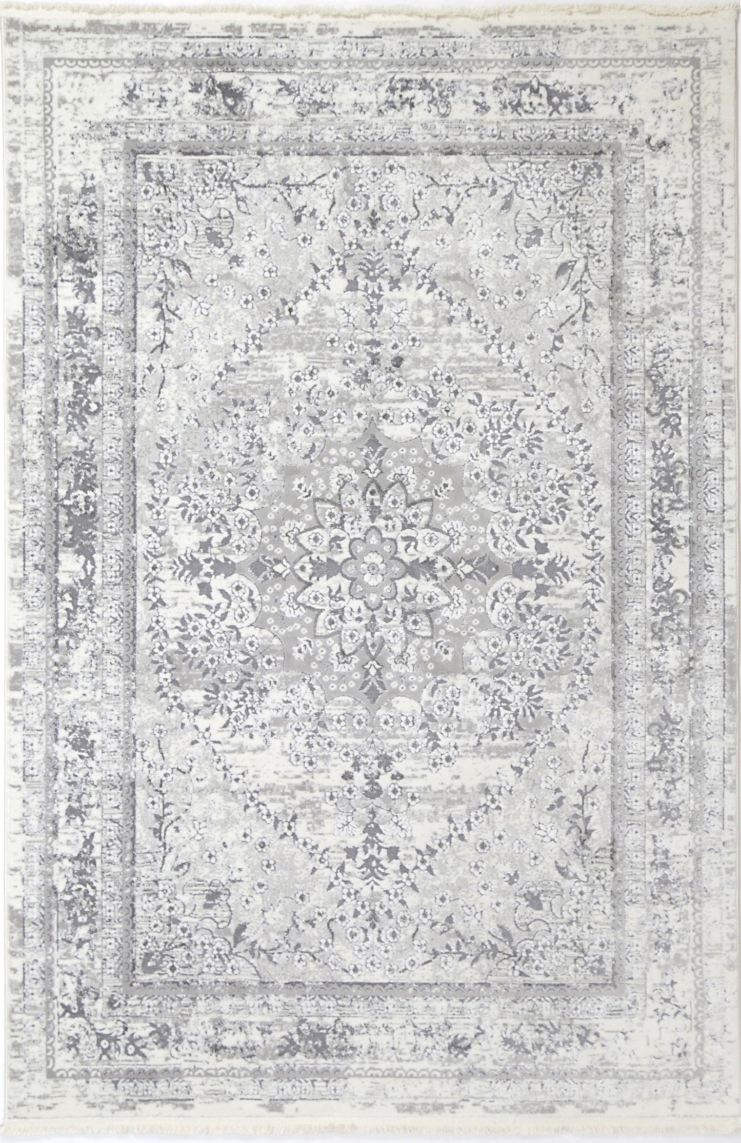 Istanbul Vintage Medalion Grey Rug 08GREY