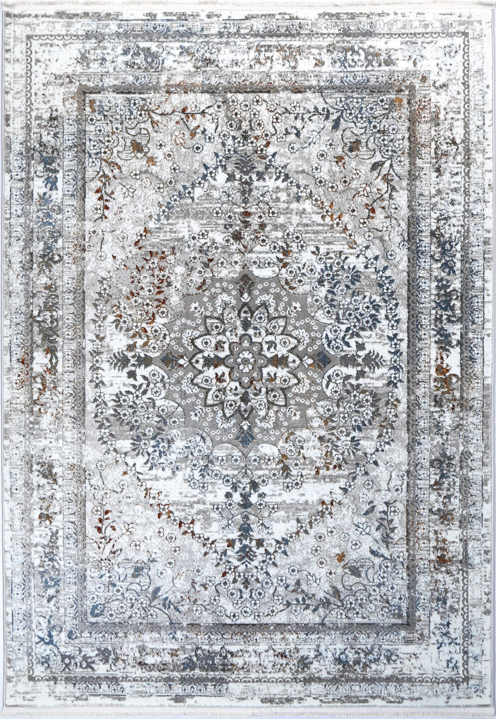 Istanbul Vintage Medallion Grey Multi Rug 08GMUL