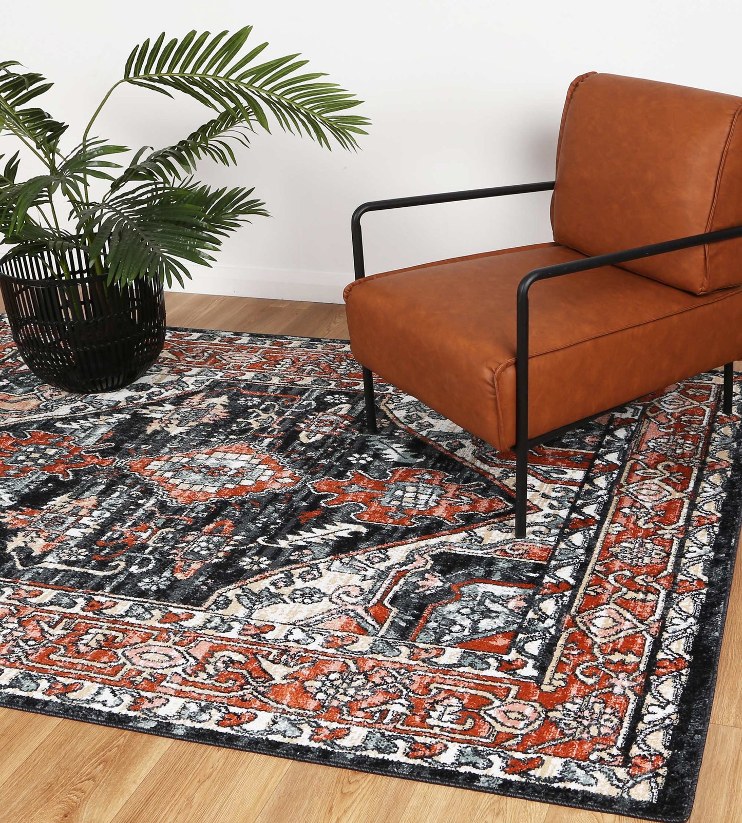 Parkland Leoplda Traditional Black Rug