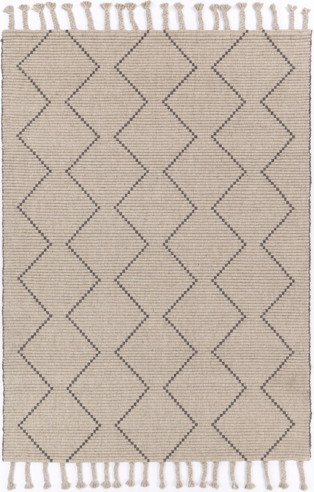 Varanasi Zig-Zag Wool Blend Ash Rug