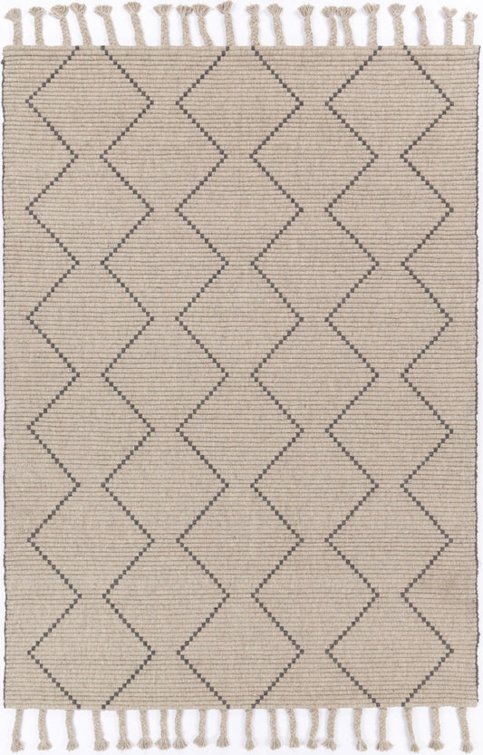 Varanasi Zig-Zag Wool Blend Ash Rug