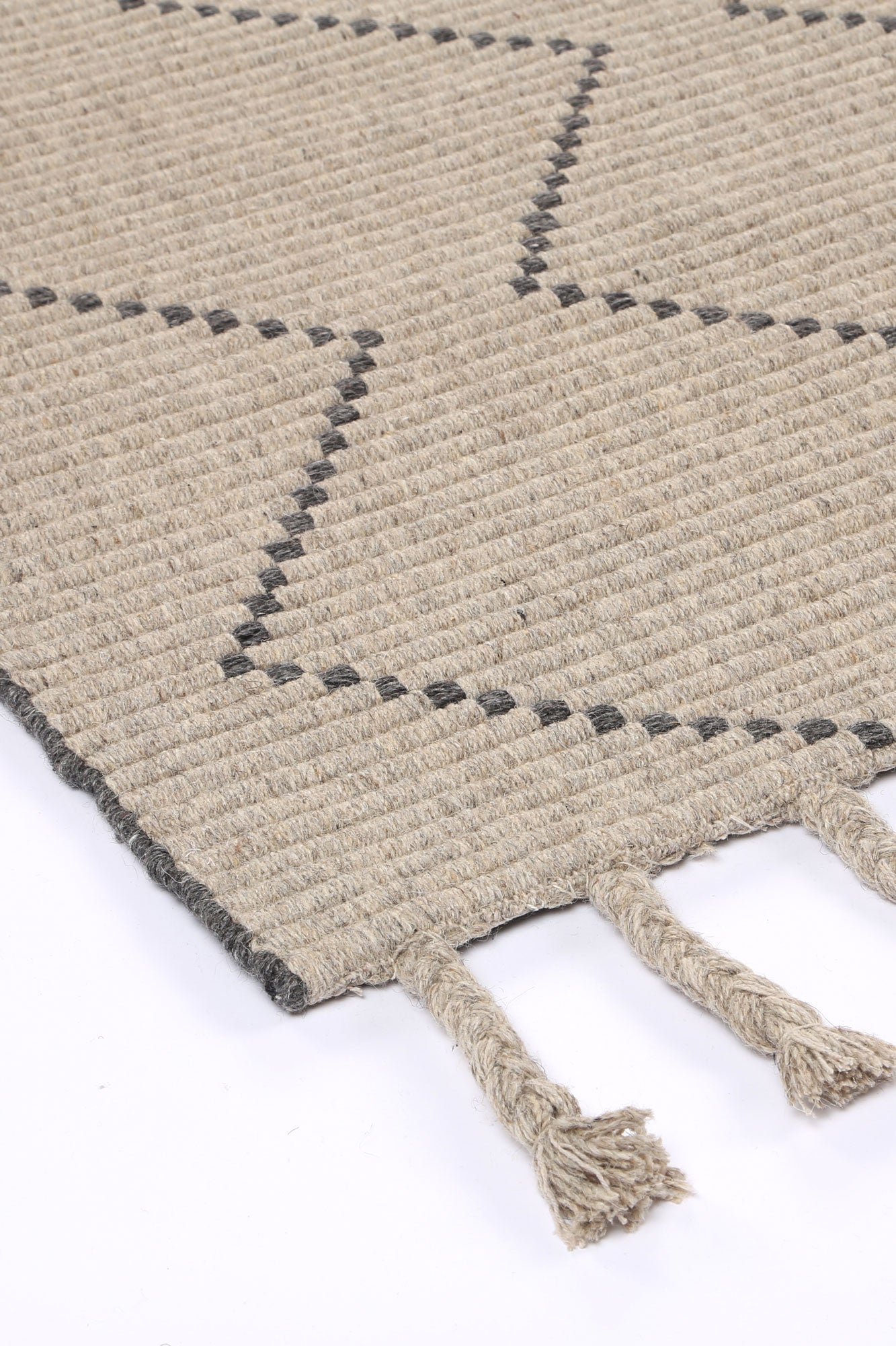 Varanasi Zig-Zag Wool Blend Ash Rug