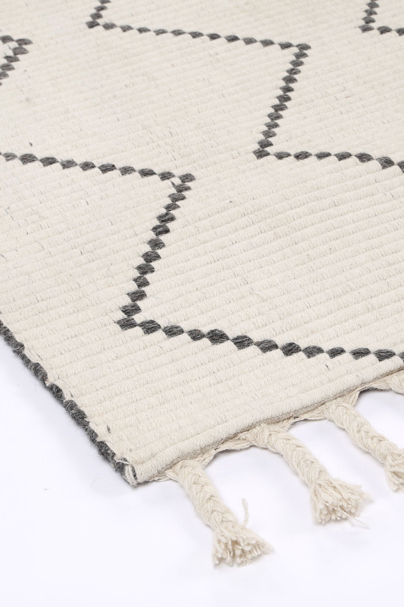 Varanasi Zig-Zag Wool Blend Cream Rug