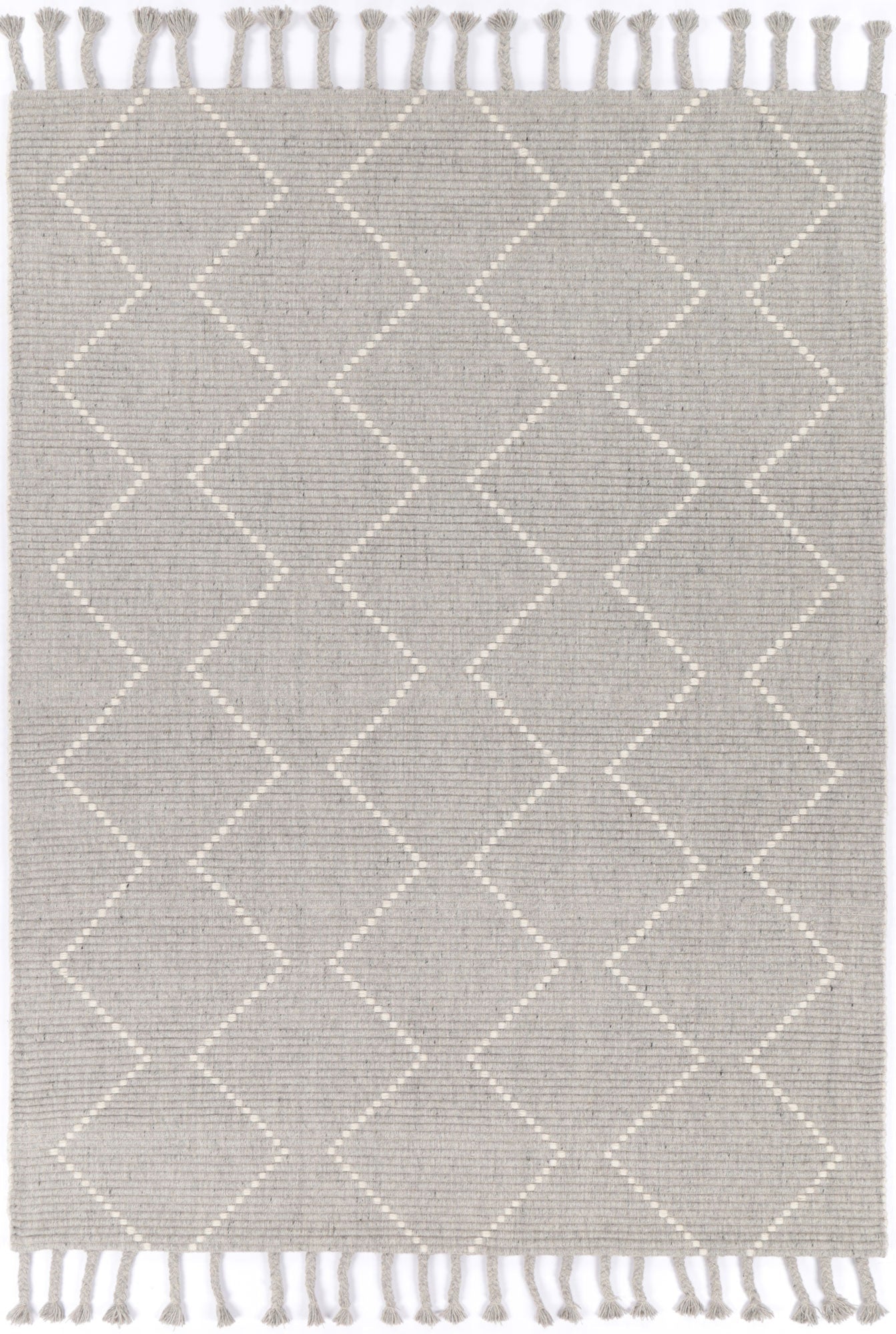 Varanasi Zig-Zag Wool Blend Grey Rug