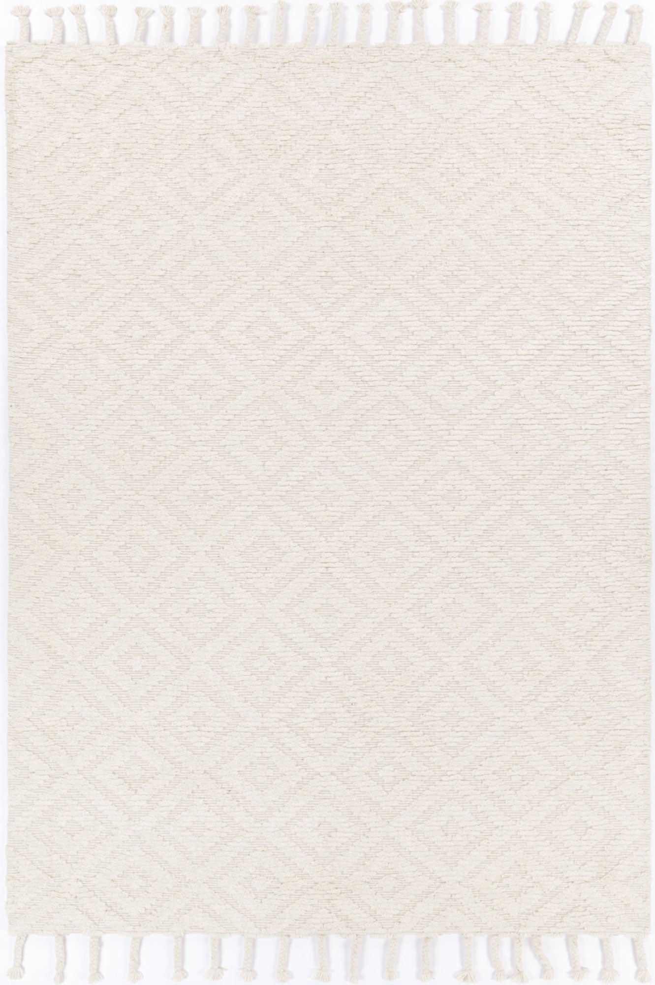 Varanasi Diamond Wool Blend Cream Rug