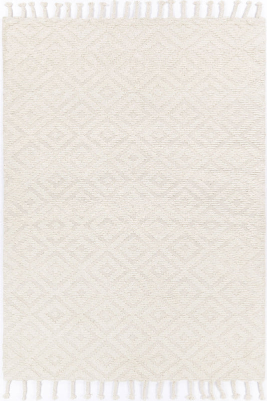 Varanasi Diamond Wool Blend Cream Rug